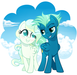 Size: 1800x1754 | Tagged: safe, artist:xnightmelody, imported from derpibooru, sky stinger, vapor trail, pegasus, pony, top bolt, blushing, cute, female, male, mare, shipping, stallion, straight, vaporsky