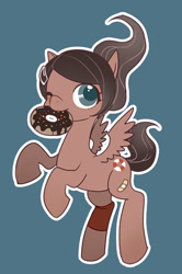 Size: 340x512 | Tagged: safe, artist:牛【仕事募集中】, imported from derpibooru, oc, oc only, pony, aoi asahina, danganronpa, donut, food, pixiv, ponified, solo