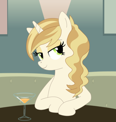 Size: 1768x1860 | Tagged: safe, artist:oshitsukiryuu, imported from derpibooru, sweet biscuit, pony, bar, bedroom eyes, female, glass, solo