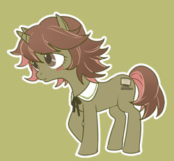 Size: 401x370 | Tagged: safe, artist:牛【仕事募集中】, imported from derpibooru, pony, blush sticker, blushing, chihiro fujisaki, danganronpa, femboy, male, pixiv, ponified, simple background, solo, trap