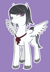 Size: 343x489 | Tagged: safe, artist:牛【仕事募集中】, imported from derpibooru, oc, oc only, pony, danganronpa, mukuro ikusaba, pixiv, ponified, solo