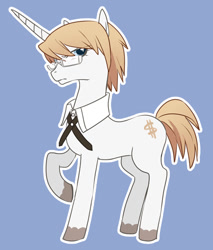 Size: 438x513 | Tagged: safe, artist:牛【仕事募集中】, imported from derpibooru, oc, oc only, pony, byakuya togami, danganronpa, danganronpa 2, glasses, pixiv, ponified, solo