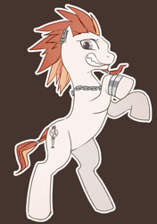 Size: 415x590 | Tagged: safe, artist:牛【仕事募集中】, imported from derpibooru, pony, chains, danganronpa, earring, jewelry, leon kuwata, piercing, pixiv, ponified, solo