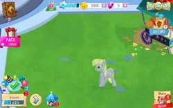 Size: 474x296 | Tagged: safe, imported from derpibooru, derpy hooves, crystal pony, pegasus, pony, crystal empire, crystallized, female, gameloft, mare, vip