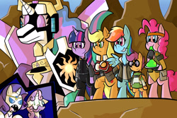 Size: 3150x2100 | Tagged: safe, artist:pembroke, imported from derpibooru, applejack, pinkie pie, princess celestia, rainbow dash, rarity, scootaloo, sweetie belle, twilight sparkle, alicorn, cyborg, pony, allura, amputee, augmented, coran, facial hair, hunk, keith, keith kogane, lance, lance (voltron), lance mcclain, mech, moustache, pidge, princess allura, prosthetic limb, prosthetics, shiro, twilight sparkle (alicorn), voltron, voltron legendary defender, weapon