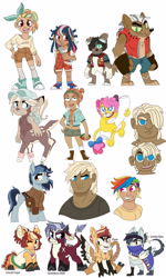 Size: 1956x3250 | Tagged: safe, artist:dbkit, imported from derpibooru, dumbbell, rainbow dash, oc, oc:abbot apple, oc:anastacia, oc:citrine dream, oc:connie sprocket, oc:crash sprocket, oc:puzzlemint, centaur, diamond dog, hippogriff, hybrid, adopted offspring, bust, dumbdash, hair over one eye, humanized, humanized oc, male, next generation, offspring, offspring's offspring, parent:applejack, parent:flam, parent:flim, parent:oc:silver locke, parent:princess celestia, parent:rainbow dash, parent:scorpan, parent:soarin', parent:twilight sparkle, parents:canon x oc, parents:soarinjack, popples, rick and morty, shipping, simple background, sketch, sketch dump, straight, white background