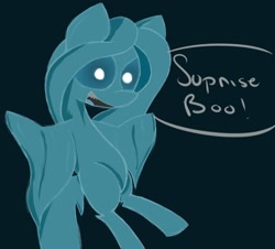 Size: 2747x2483 | Tagged: safe, artist:booker-the-dewitt, imported from derpibooru, oc, oc only, oc:para norma, ghost pony, dark background, dialogue, looking at you, open mouth, simple background, solo