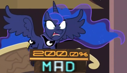 Size: 868x502 | Tagged: safe, edit, edited screencap, editor:watermelon changeling, imported from derpibooru, screencap, nightmare moon, princess luna, alicorn, pony, princess twilight sparkle (episode), season 4, 200% mad, angry luna, expand dong, exploitable meme, faic, female, meme, scrunchy face, solo