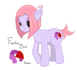 Size: 1600x1461 | Tagged: safe, artist:underwoodart, imported from derpibooru, oc, oc only, oc:feather bogart, earth pony, pony, ahoge, black sclera, bob, cutie mark, earth pony oc, pink mane, purple coat, short tail, simple background, solo, tail, transparent background