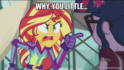 Size: 800x450 | Tagged: safe, edit, edited screencap, imported from derpibooru, screencap, sci-twi, sunset shimmer, twilight sparkle, equestria girls, friendship games, angry, exploitable meme, image macro, makeameme.org, meme, sunset yells at twilight, the simpsons