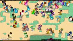 Size: 1280x720 | Tagged: safe, imported from derpibooru, applejack, fluttershy, maud pie, nightmare moon, twist, oc, oc:bronydanceparty, oc:spotlight splash, pony, pony town