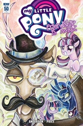 Size: 1054x1600 | Tagged: safe, artist:sararichard, idw, imported from derpibooru, accord, discord, princess luna, starlight glimmer, twilight sparkle, twilight sparkle (alicorn), alicorn, pony, chaos theory (arc), spoiler:comic, spoiler:comic50, accord (arc), conclusion: and chaos into the order came, cover, s5 starlight
