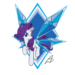 Size: 1000x1000 | Tagged: safe, artist:acesrockz, imported from derpibooru, rarity, crystal wings, cute, female, raised hoof, raribetes, smiling, solo