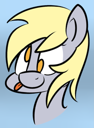 Size: 721x981 | Tagged: safe, artist:overlord-derpy, imported from derpibooru, derpy hooves, pegasus, pony, female, mare, silly face, simple background, solo, tongue out