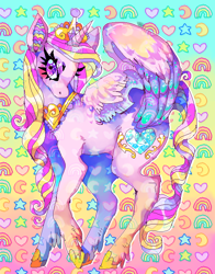 Size: 548x700 | Tagged: safe, artist:njeekyo, imported from derpibooru, princess cadance, color porn, female, psychedelic, solo, unshorn fetlocks