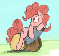 Size: 834x790 | Tagged: safe, artist:post-it, imported from derpibooru, pinkie pie, female, outdoors, party cannon, solo