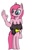 Size: 276x430 | Tagged: safe, artist:retardation magnifico, imported from derpibooru, pinkie pie, anthro, unguligrade anthro, bad anatomy, clothes, dress, female, pinkamena diane pie, solo