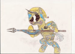 Size: 2338x1700 | Tagged: safe, artist:tay-houby, imported from derpibooru, colored, future, future royal guard, male, royal guard, solo