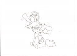 Size: 2338x1700 | Tagged: safe, artist:tay-houby, imported from derpibooru, oc, oc only, oc:snowdrift, duo, monochrome, simple background, white background