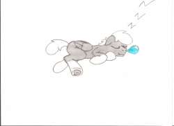 Size: 2338x1700 | Tagged: safe, artist:tay-houby, imported from derpibooru, oc, oc only, oc:tay, pegasus, pony, booble, nap, sleeping, solo, underhoof, zzz