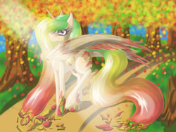 Size: 1024x768 | Tagged: safe, artist:acespade777, imported from derpibooru, oc, oc only, alicorn, pony, alicorn oc, autumn, beautiful, colored, digital art, female, mare, solo