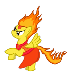 Size: 957x1017 | Tagged: safe, artist:arctic-lux, imported from derpibooru, spitfire, pegasus, pony, adventure time, crossover, female, flame princess, mane of fire, rearing, show accurate, simple background, solo, spitfiery, transparent background, vector