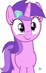 Size: 1600x2521 | Tagged: safe, artist:arifproject, imported from derpibooru, amethyst star, sparkler, pony, unicorn, cute, female, hair ornament, looking at you, mare, simple background, smirk, smirk pone collection, solo, transparent background, vector