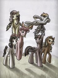 Size: 1024x1369 | Tagged: safe, artist:slawomiro, imported from derpibooru, applejack, fluttershy, pinkie pie, rainbow dash, rarity, twilight sparkle, twilight sparkle (alicorn), alicorn, pony, mane six