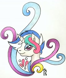 Size: 3034x3566 | Tagged: safe, artist:dawn-designs-art, imported from derpibooru, oc, oc only, oc:mirage, pony, unicorn, abstract, bust, fancy headshot, portrait, solo