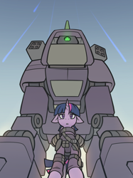 Size: 1280x1707 | Tagged: safe, artist:whitepone, imported from derpibooru, twilight sparkle, floppy ears, mech, titanfall