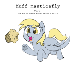 Size: 540x489 | Tagged: safe, artist:pabbley, imported from derpibooru, derpy hooves, pegasus, pony, crumbs, cute, derpabetes, female, food, mare, muffin, solo, underhoof