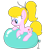 Size: 1234x1310 | Tagged: safe, artist:sny-por, imported from derpibooru, oc, oc only, oc:lola balloon, balloon, balloon fetish, balloon riding, balloon sitting, fetish, party balloon, ponytail, solo, that pony sure does love balloons