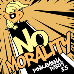 Size: 800x800 | Tagged: safe, artist:cii, artist:hackd, artist:supersaw hoover, imported from derpibooru, applejack, earth pony, pony, 2015, album, album cover, awesome, bandcamp, breakcore, cannon, charity, cover art, extratone, female, gabber, hardcore, harsh noise, mashcore, music, no morality, noise, noisecore, pinkamena party, pony cannonball, schranz, solo, speedcore, splittercore, spooky, techno, terrorcore