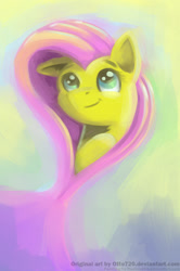 Size: 1064x1600 | Tagged: safe, artist:otto720, artist:redink853, imported from derpibooru, fluttershy, pegasus, pony, bust, female, looking up, portrait, solo