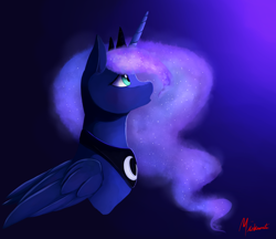 Size: 1450x1250 | Tagged: safe, artist:miokomata, imported from derpibooru, princess luna, female, looking up, solo