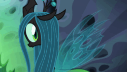 Size: 953x537 | Tagged: safe, imported from derpibooru, screencap, queen chrysalis, changeling, changeling queen, to where and back again, animated, female, gif, solo