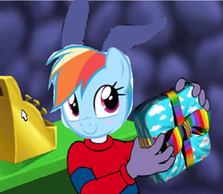 Size: 732x636 | Tagged: safe, edit, imported from derpibooru, rainbow dash, crossover, reader rabbit