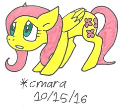 Size: 651x567 | Tagged: safe, artist:cmara, imported from derpibooru, fluttershy, female, solo, traditional art