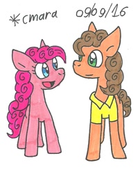 Size: 656x810 | Tagged: safe, artist:cmara, imported from derpibooru, cheese sandwich, pinkie pie, traditional art