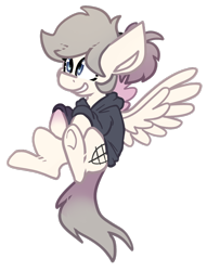 Size: 1024x1341 | Tagged: safe, artist:crownedspade, imported from derpibooru, oc, oc only, pegasus, pony, clothes, hoodie, simple background, solo, transparent background