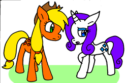 Size: 1010x661 | Tagged: safe, artist:cmara, imported from derpibooru, applejack, rarity, paint tool sai