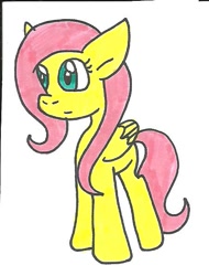 Size: 452x595 | Tagged: safe, artist:cmara, imported from derpibooru, fluttershy, female, solo, traditional art