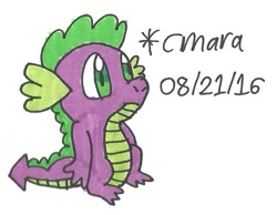 Size: 612x474 | Tagged: safe, artist:cmara, imported from derpibooru, spike, male, solo, traditional art