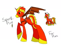 Size: 2048x1536 | Tagged: artist needed, safe, imported from derpibooru, oc, oc only, oc:sparkplug, pony, unicorn, fake wings, male, stallion