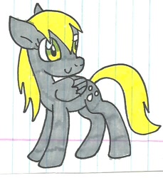 Size: 540x590 | Tagged: safe, artist:cmara, imported from derpibooru, derpy hooves, pegasus, pony, female, lined paper, mare, solo, traditional art
