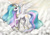Size: 3508x2480 | Tagged: safe, artist:cvanilda, imported from derpibooru, princess celestia, alicorn, pony, cloud, crepuscular rays, female, flying, sky, solo