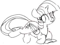 Size: 285x217 | Tagged: safe, artist:yoditax, imported from derpibooru, twilight sparkle, alicorn, pony, book, cute, female, fluffy, looking at you, monochrome, prone, sketch, smiling, solo, twilight sparkle (alicorn)