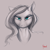Size: 1000x1000 | Tagged: safe, artist:miokomata, imported from derpibooru, fluttershy, bust, female, frown, glare, looking at you, portrait, serious face, simple background, solo, unamused