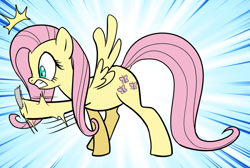 Size: 1280x858 | Tagged: safe, artist:pencils, imported from derpibooru, fluttershy, pegasus, pony, behaving like a cat, female, gritted teeth, hoofy-kicks, mare, solo, tape