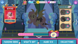 Size: 1280x720 | Tagged: safe, imported from derpibooru, fluttershy, bat pony, pony, clothes, costume, crack is cheaper, dress, female, flutterbat, flutterbat costume, game screencap, gameloft, mare, nightmare night, vip